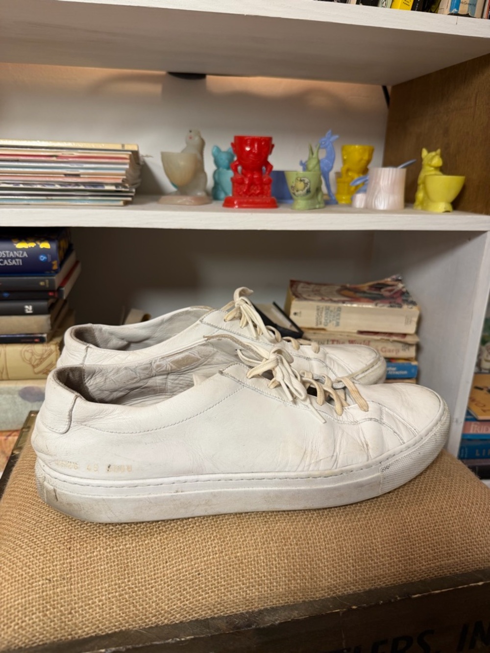 White Leather Low-Top Sneakers